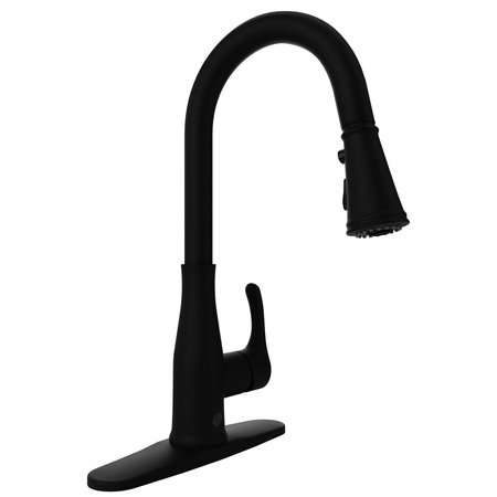 ANZZI Touchless Pull-Down Faucet with Fan Sprayer in Matte Black KF-AZ301MB